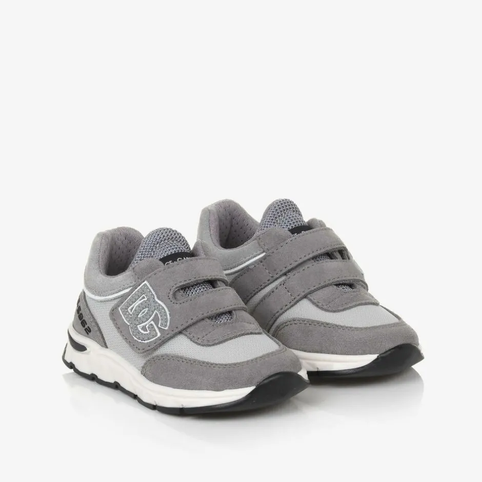 Dolce amp; Gabbana Grey Suede Leather & Mesh Baby Trainers Best