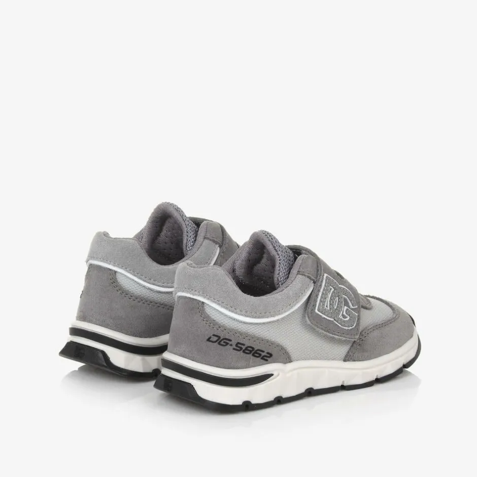 Dolce amp; Gabbana Grey Suede Leather & Mesh Baby Trainers Best
