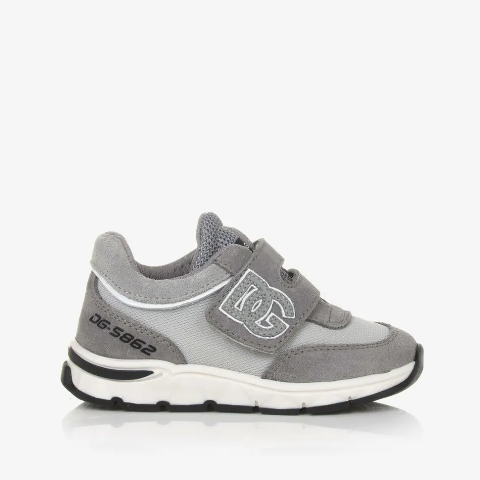 Dolce amp; Gabbana Grey Suede Leather & Mesh Baby Trainers Best