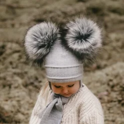 Sätila of Sweden Grey Tindra Double Pom-Pom Hat Best