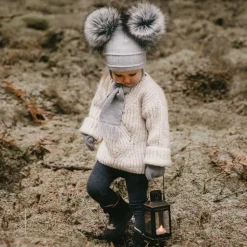 Sätila of Sweden Grey Twiddle Knitted Baby Mittens Outlet