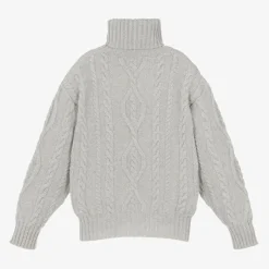 Dolce amp; Gabbana Grey Wool & Cashmere Roll Neck Sweater