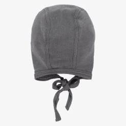 Joha Grey Wool & Silk Baby Bonnet Sale