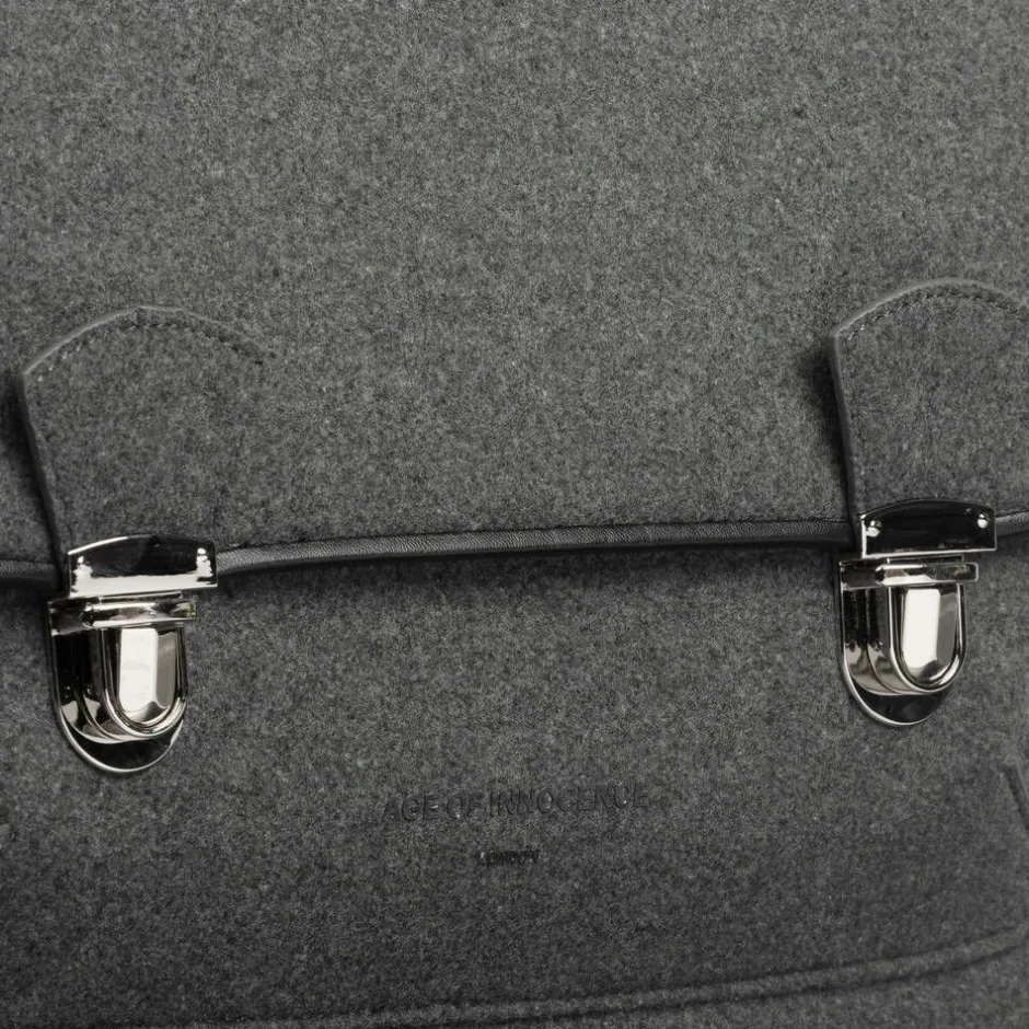 Age of Innocence Grey Wool Satchel Backpack (34cm) Best