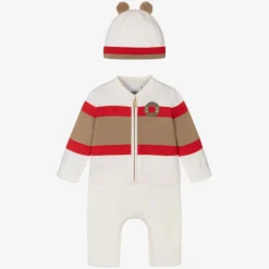 Burberry Icon Stripe Knitted Wool Baby Trouser Set Online