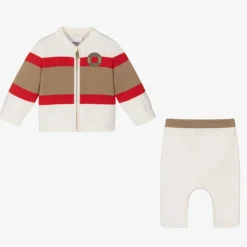 Burberry Icon Stripe Knitted Wool Baby Trouser Set Online