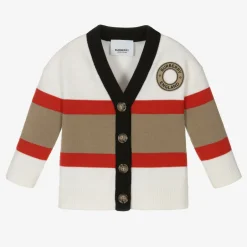 Burberry Icon Stripe Merino Wool Baby Cardigan Online