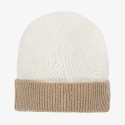 Tommy Hilfiger Ivory & Beige Knitted Beanie Hat Clearance