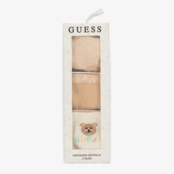 Guess Ivory & Beige Teddy Bear Socks (3 Pack) Outlet