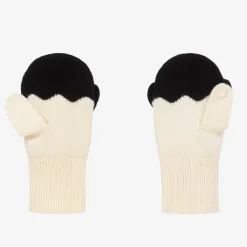 Stella McCartney Kids Ivory & Black Knitted Sheep Mittens Outlet