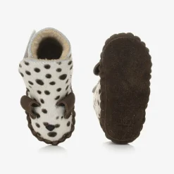 Donsje Ivory & Brown Leather Dalmation Pre-Walkers Outlet