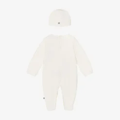 AIGNER Ivory & Gold Cotton Babysuit Set Clearance