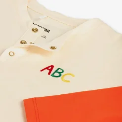 Mini Rodini Ivory & Orange Organic Cotton Top Hot