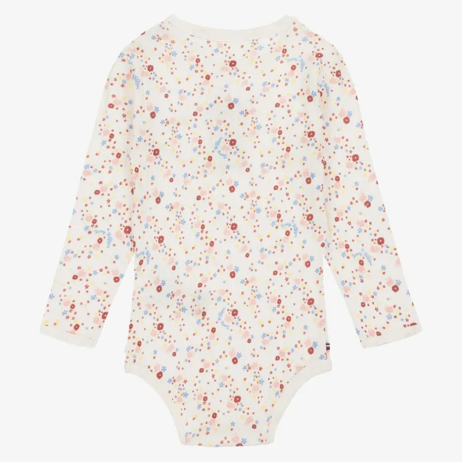 Tommy Hilfiger Ivory & Pink Cotton Baby Bodysuits (3 Pack) Sale