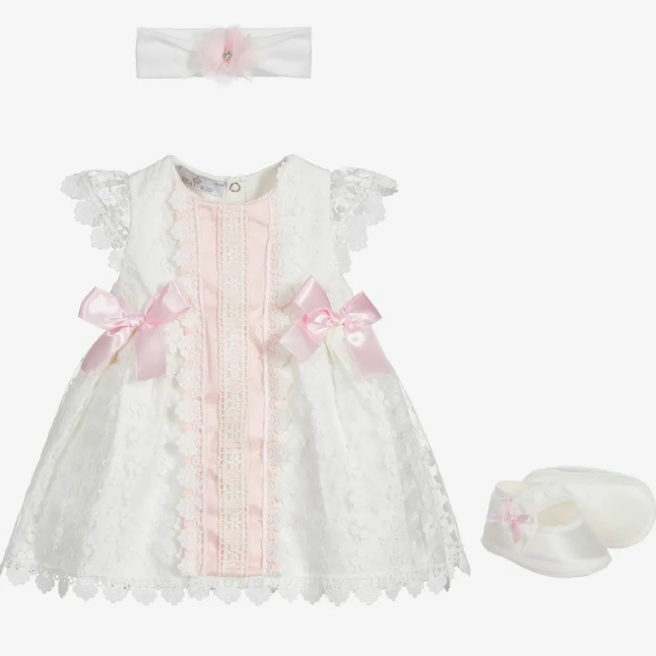 Beau KiD Ivory & Pink Dress Set Clearance