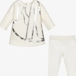 Moncler Enfant Ivory & Silver Leggings Set Online