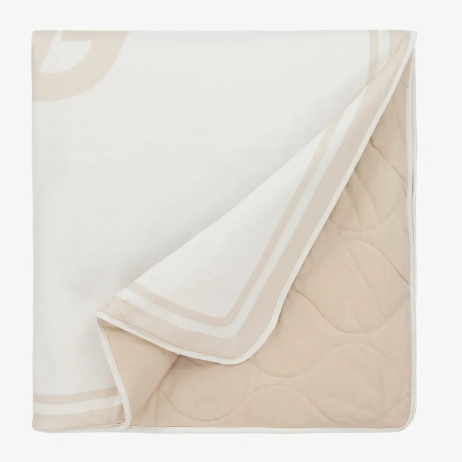 Dolce amp; Gabbana Ivory & Beige Padded DG Blanket (81cm) Clearance