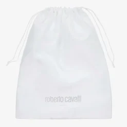 Roberto Cavalli Ivory & Blue Cotton Monogram Baby Nest (73cm) New