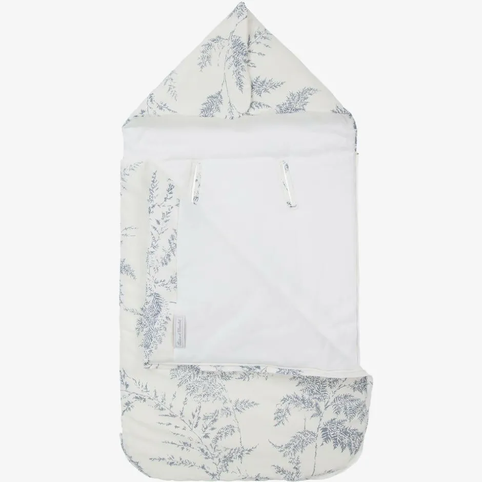 Tartine et Chocolat Ivory & Blue Linen Baby Nest (83cm) Discount