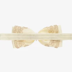 Cute Cute Ivory & Gold Lace Bow Headband Outlet