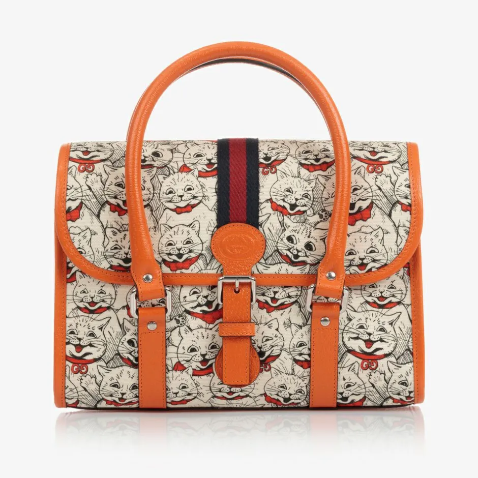 Gucci Ivory & Orange Handbag (27cm)