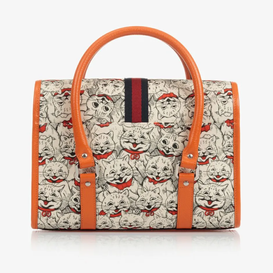 Gucci Ivory & Orange Handbag (27cm)