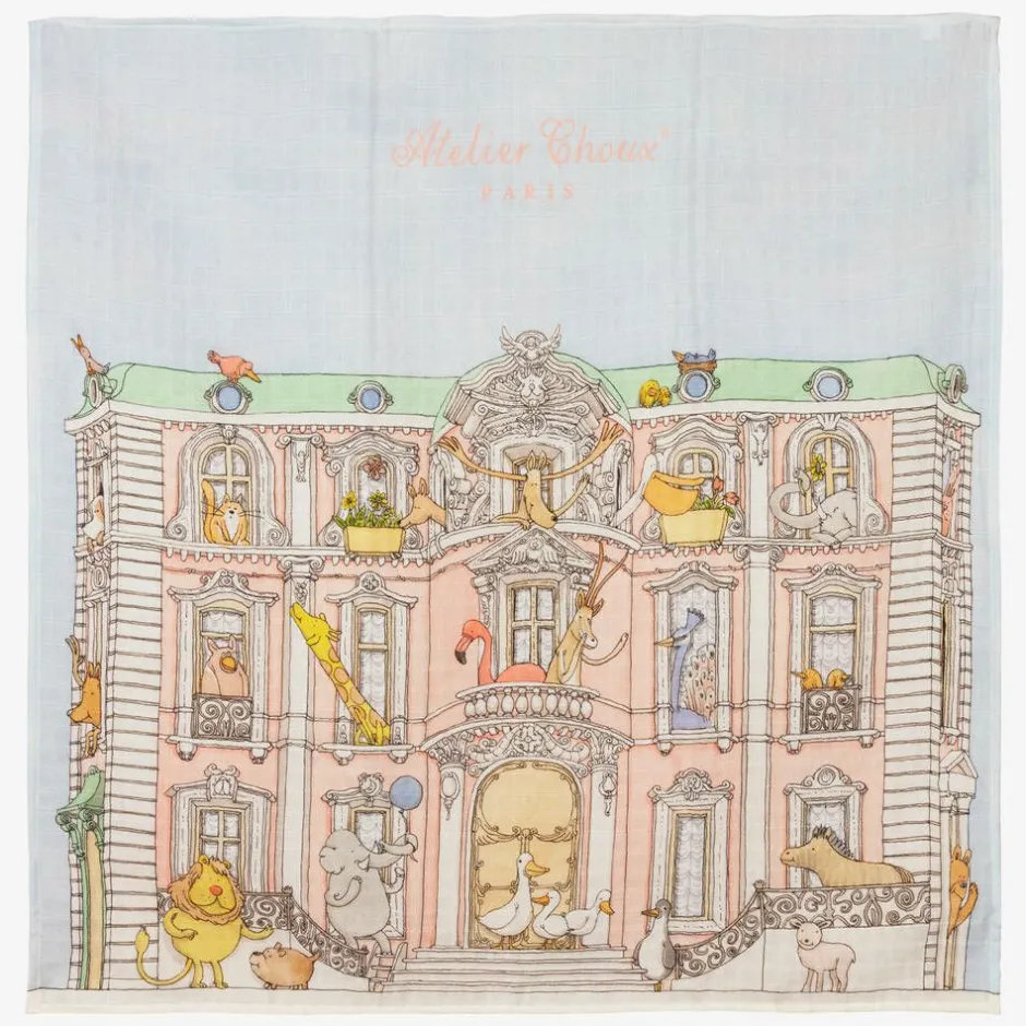 Atelier Choux Paris Ivory & Pink Organic Cotton Swaddles (3 Pack) Hot