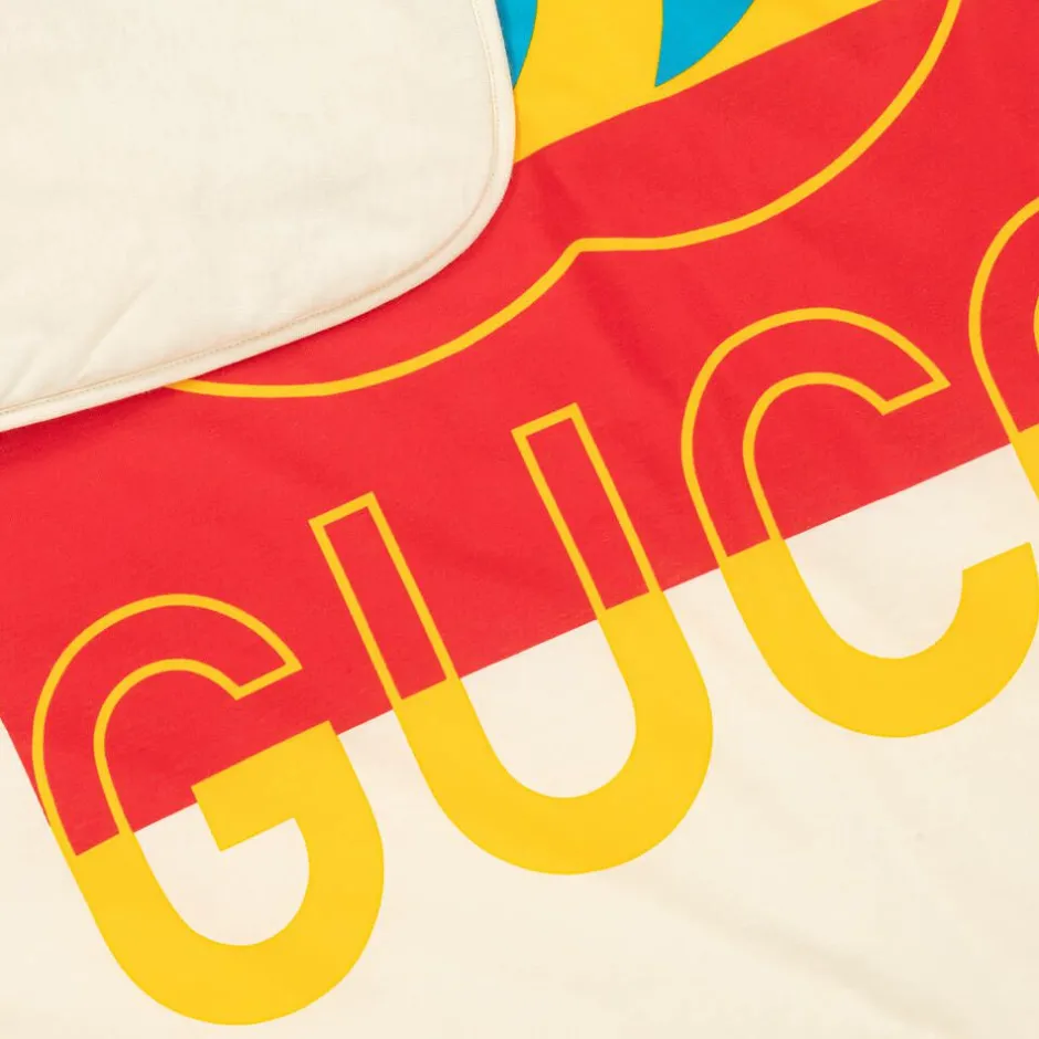 Gucci Ivory & Red Cotton Interlocking G Blanket (80cm)