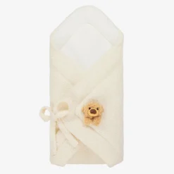 Jamiks Ivory Bouclé Fleece Bear Nest (64cm)