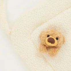 Jamiks Ivory Bouclé Fleece Bear Nest (64cm)