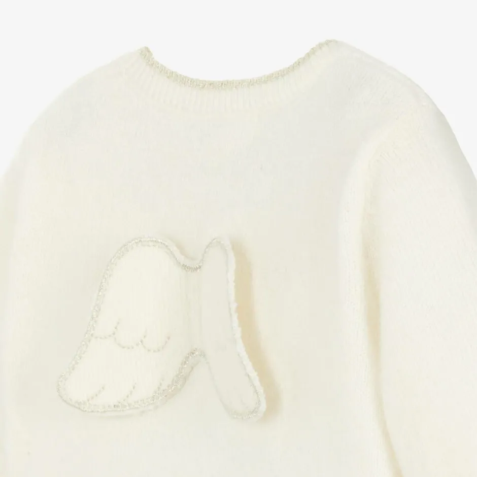 Marie-Chantal Ivory Cashmere Angel Wing Cardigan Hot