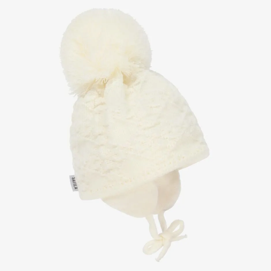 Sätila of Sweden Ivory Cassie Giant Pom-Pom Hat Outlet
