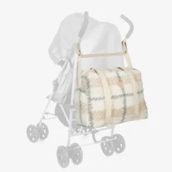1 + in the family Ivory Check Sherpa Fleece Changing Bag (51cm)