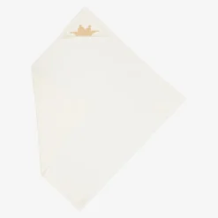 Marie-Chantal Ivory Cotton & Cashmere Hooded Blanket (95cm)