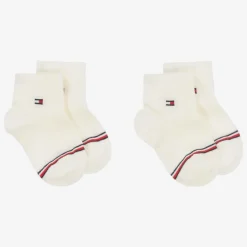 Tommy Hilfiger Ivory Cotton Ankle Socks (2 Pack) Best