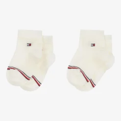 Tommy Hilfiger Ivory Cotton Ankle Socks (2 Pack) Best