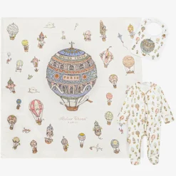 Atelier Choux Paris Ivory Cotton Babysuit Gift Set