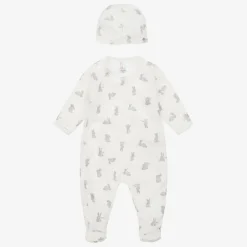 Petit Bateau Ivory Cotton Bunny Babygrow Set Outlet