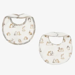 Mayoral Newborn Ivory Cotton Bunny Bibs (2 Pack) Sale