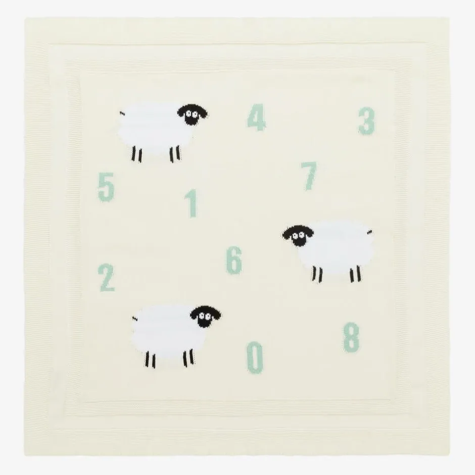 Stella McCartney Kids Ivory Cotton Counting Sheep Blanket (73cm) Discount