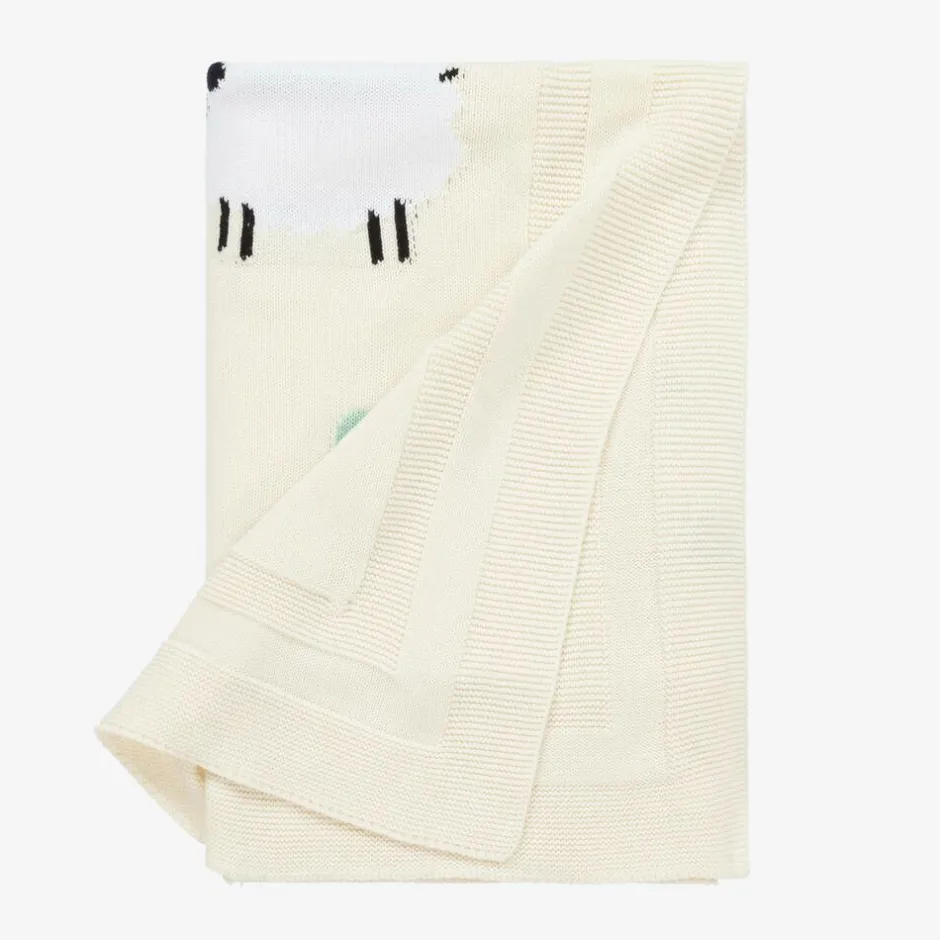 Stella McCartney Kids Ivory Cotton Counting Sheep Blanket (73cm) Discount