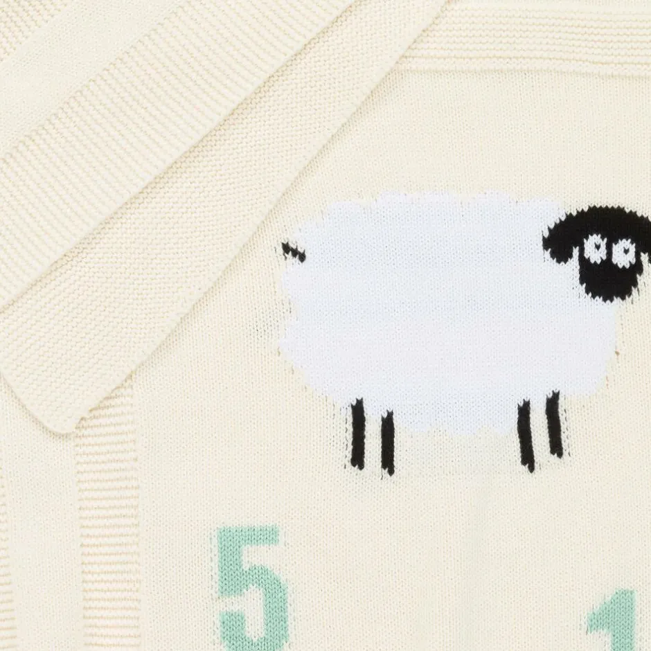 Stella McCartney Kids Ivory Cotton Counting Sheep Blanket (73cm) Discount