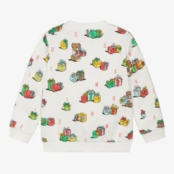 Moschino Baby Ivory Cotton Festive Gifts Sweatshirt Online