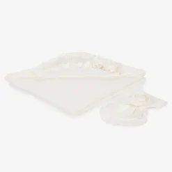 Sofija Ivory Cotton Hooded Towel & Mitt Set (76cm) Best