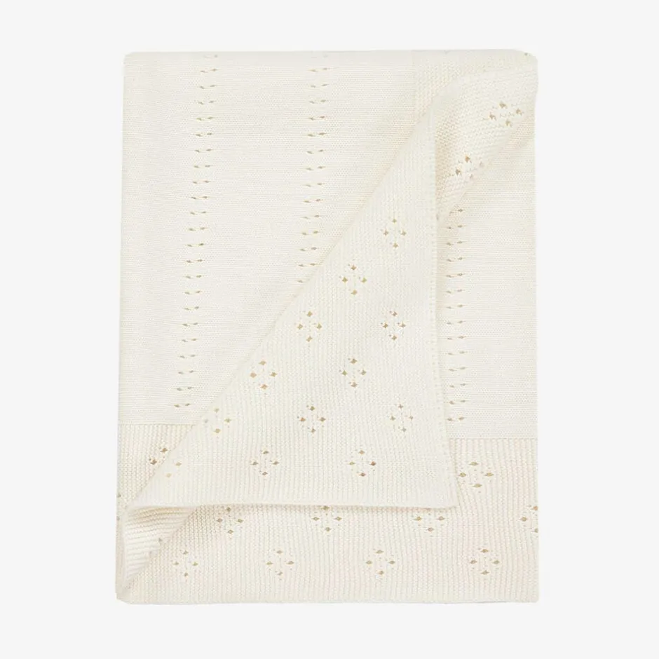 Dr. Kid Ivory Cotton Knit Baby Blanket (92cm) Discount