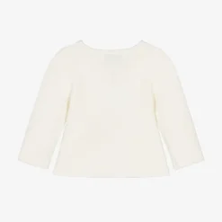 Beau KiD Ivory Cotton Knit Baby Cardigan Clearance