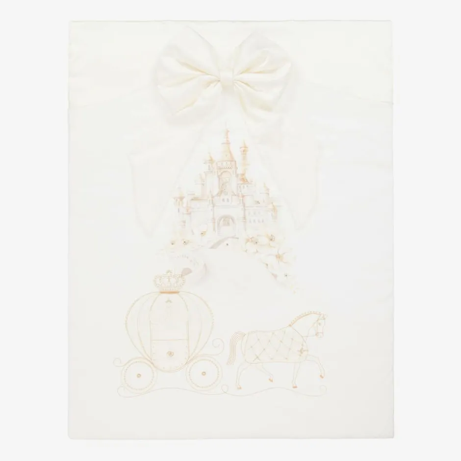 Sofija Ivory Cotton Padded Blanket (85cm) Outlet