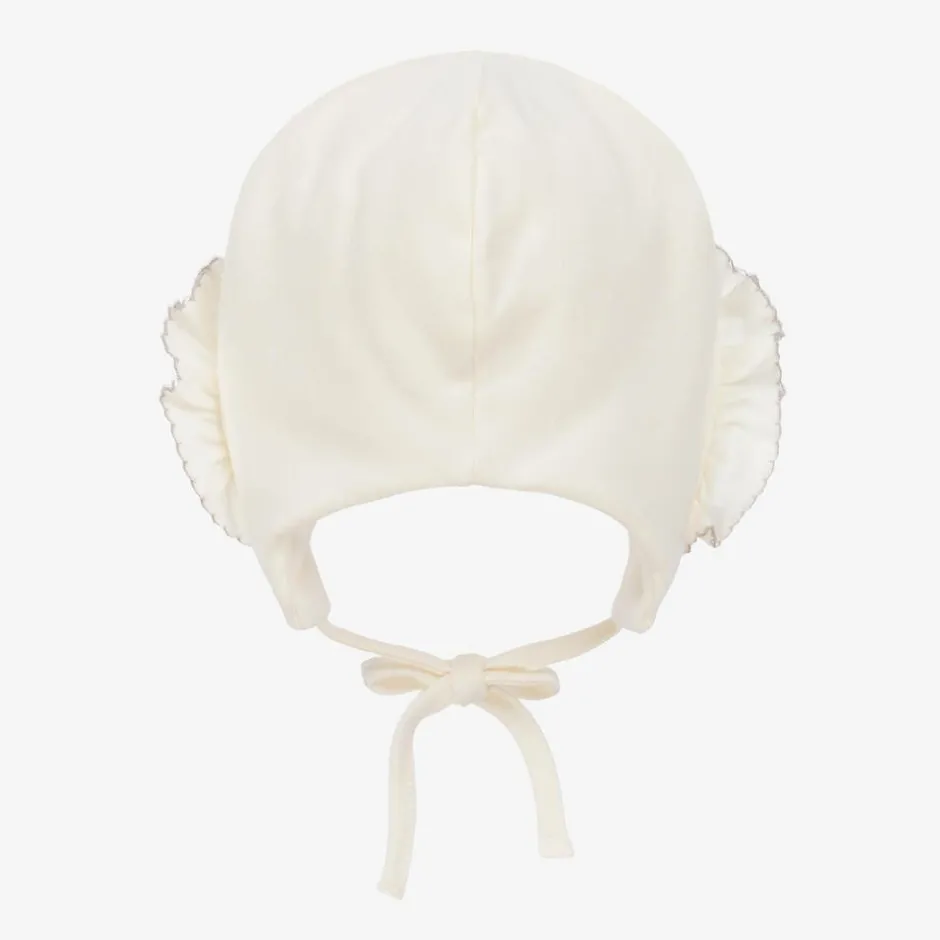 Sofija Ivory Cotton Padded Bonnet New