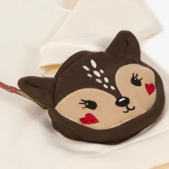 NAME IT Ivory Cotton Reindeer Bag Sweatshirt Outlet