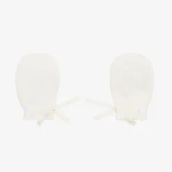 Bonpoint Ivory Cotton Scratch Mittens New